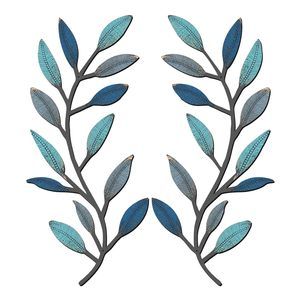 2 Pieces Metal Tree Leaf Wall Decor Vine Olive Branch Leaf Wall Art Living🤟